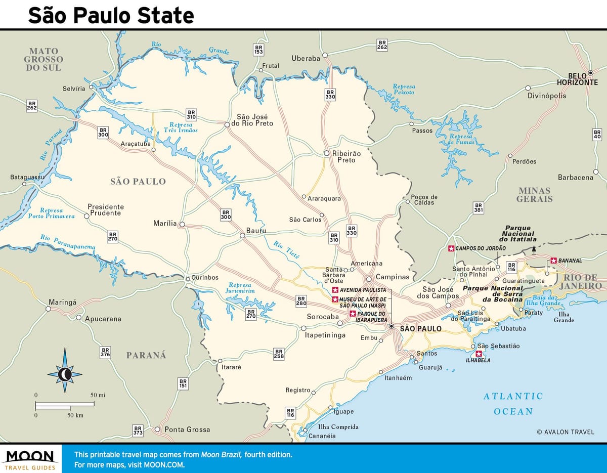 São Paulo นแผนที่ของรัฐ
