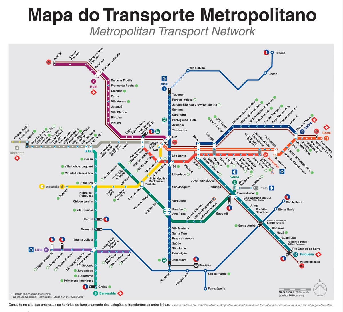 São Paulo ขนส่งแผนที่
