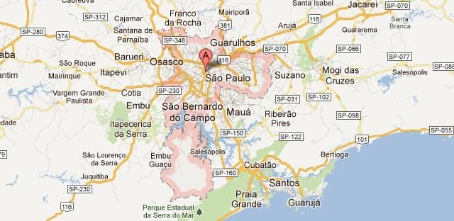 ของกูเกิ้ลแผนที่ Sao Paulo