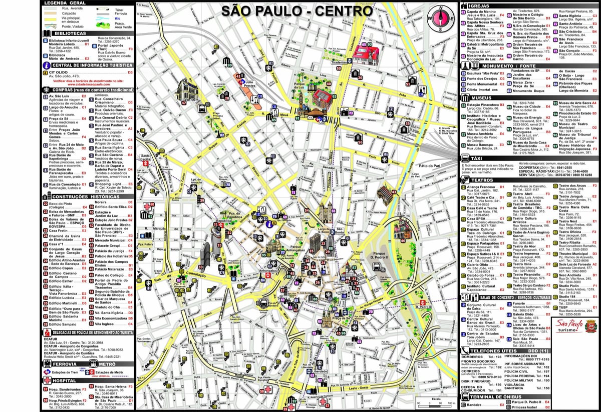 แผนที่ของ Sao Paulo เมือง