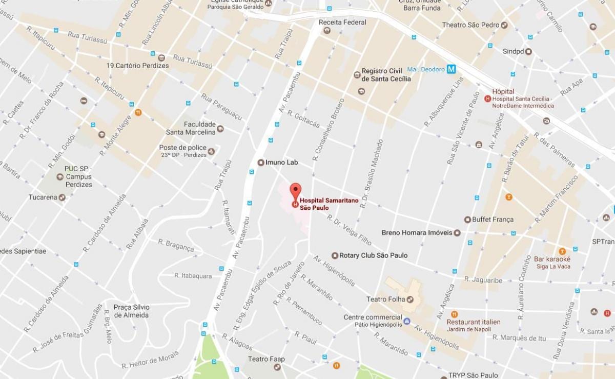 São Paulo โรงพยาบาลแผนที่