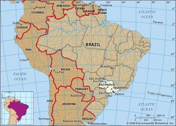 São Paulo geographic แผนที่