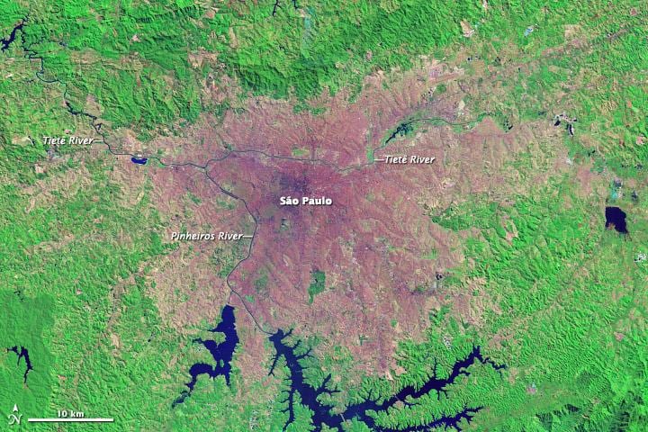 São Paulo topographic แผนที่