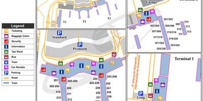 Sao Paulo กรูสนามบินเทอร์มินัลแผนที่