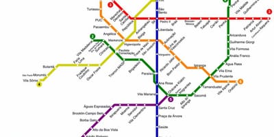 Sao Paulo แผนที่รถไฟใต้ดินเอกสาร pdf
