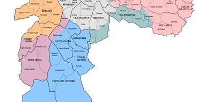 São Paulo arrondissement แผนที่